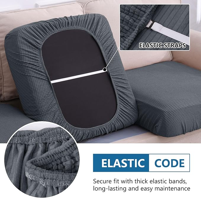 hyha Waterproof Couch Cushion Covers, Sectional Sofa Cushion Slipcovers L Shape - Image 4