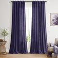 Nanspring Purple Linen Blend Light Filtering Back Tab Curtains 108 Inches Long by Nanspring