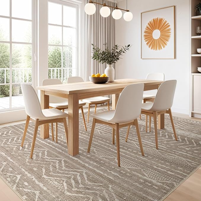 Nakagishi Area Rug 6x9 Living Room: Washable Boho Large Neutral Soft Farmhouse - Image 8