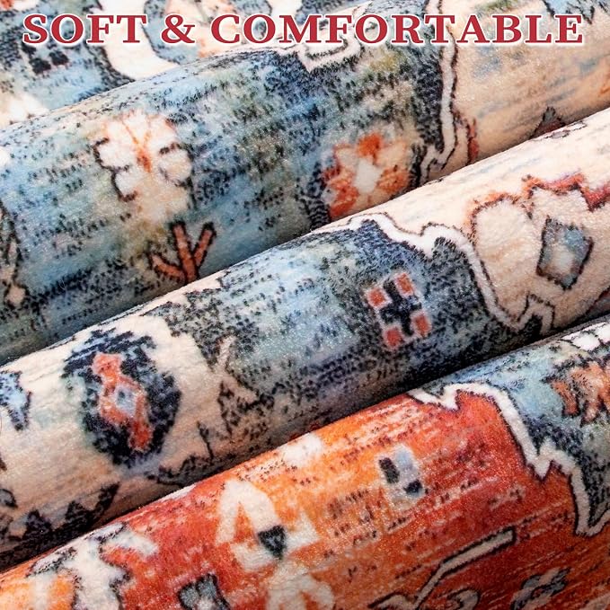 SERISSA 5x8 Area Rugs for Living Room, Large Washable Non-Slip Boho Rug - Image 5