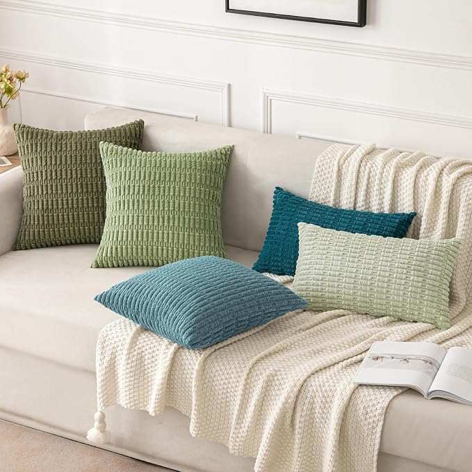 MIULEE Pack of 2 Corduroy Decorative Lumbar Throw Pillow Covers 20x12 Inch Soft - Image 2
