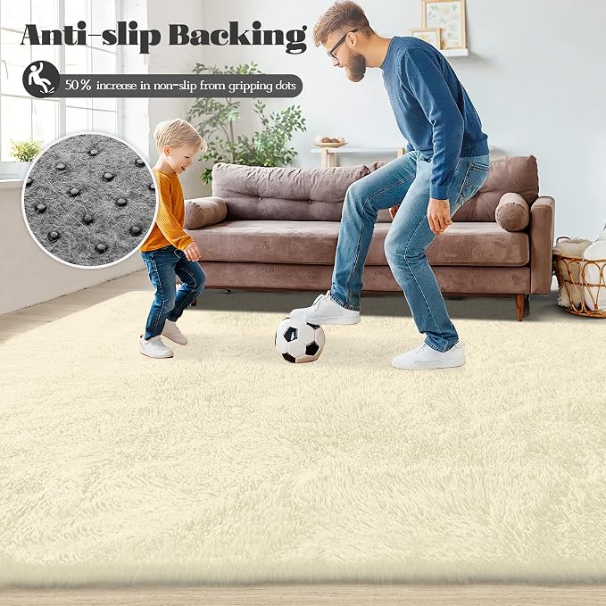 6x9 Area Rug for Living Room: Fluffy Shag Soft Washable Rugs Large Fuzzy Plush - Image 7