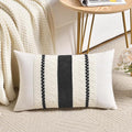 Fancy Homi Set of 1 Boho Black Lumbar Decorative Throw Pillow Cover 12x20 Inch by Fancy+Homi