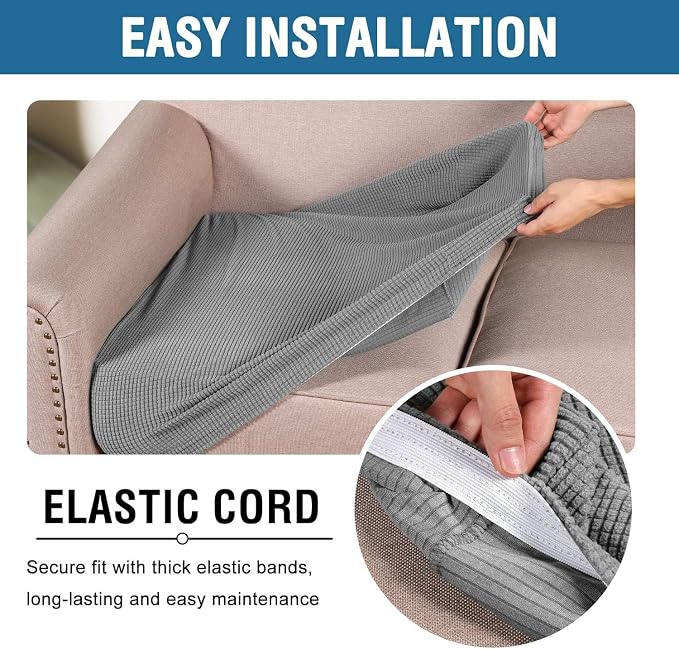 H.VERSAILTEX Super Stretch Individual Seat Cushion Covers Sofa Covers Couch - Image 5