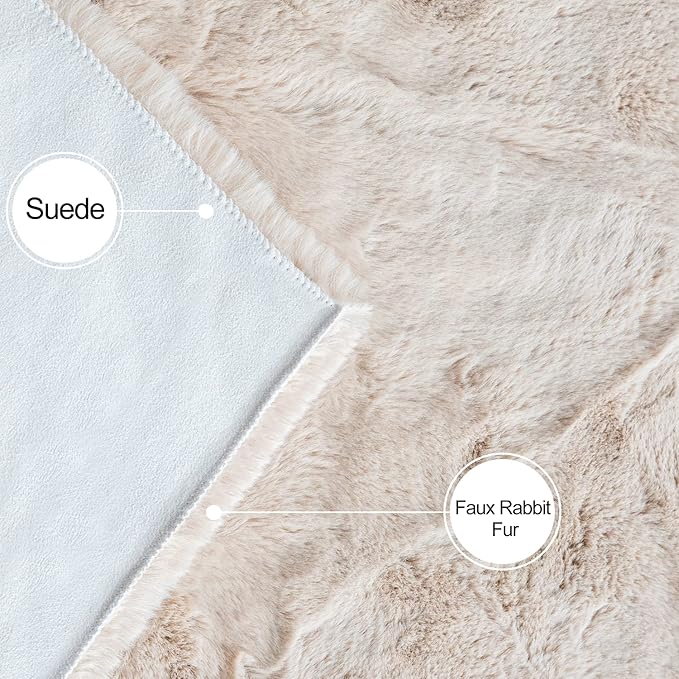 ORINOVA Light Brown Beige Plush Shag Area Rugs 8x10 Rugs - Image 5