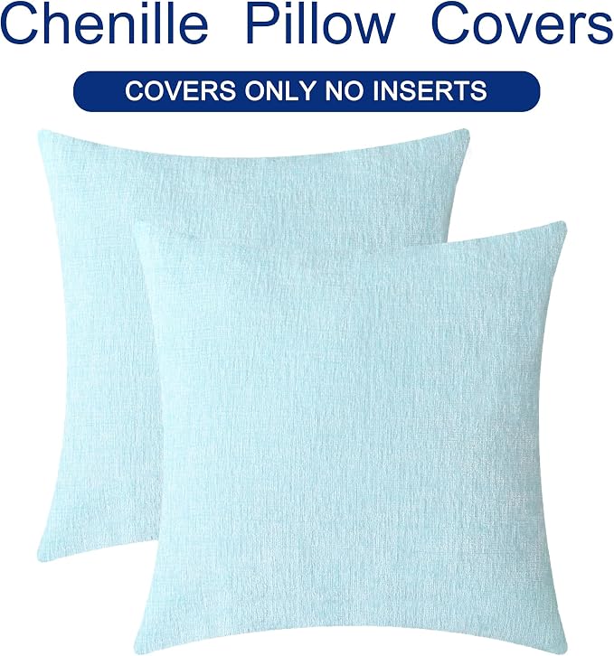CaliTime Throw Pillow Covers Decorative 20 X 20 Inches Pack of 2 Cozy Chenille - Image 6