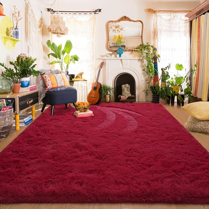 Amearea Shag Fluffy Area Rug for Bedroom Girls Living Room, Extra Soft and - Image 5