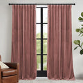 RYB HOME Dusty Pink Velvet Curtains 84 inch, Room Darkening Window Curtains by RYBHOME