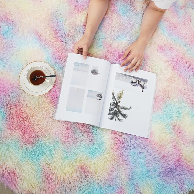 Shag Area Rug for Bedroom 5x8, Fluffy Area Rugs for Living Room, Soft Fuzzy Rug - Image 5