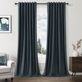 Guken 100% Blackout Linen Curtains 90 Inch Length 2 Panels Set by Guken