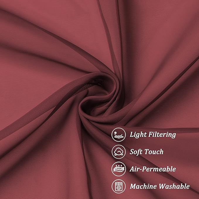 Chyhomenyc Sheer Tier Curtains 24 Inch Length, Small Cute Window Curtains - Image 9