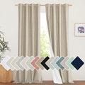 NICETOWN Taupe 100% Blackout Linen Curtains 120 inch Long Burg, Farmhouse Thick by NICETOWN