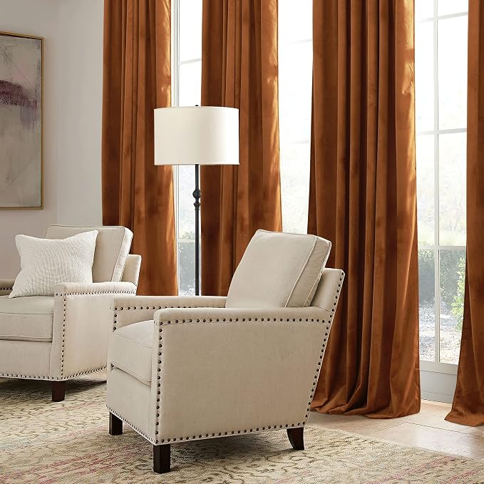 RYB HOME Velvet Curtains 108 inch, Room Darkening Window Curtains - Image 5