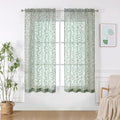 OWENIE Furman Sage Green Sheer Curtains 54 Inch Length 2 Panels Set by OWENIE