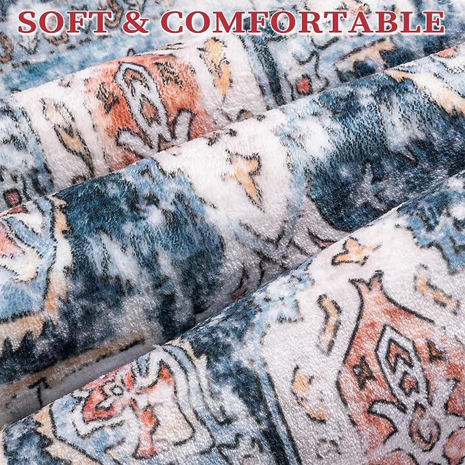 SERISSA Area Rug 3x5 Boho Rugs for Bedroom, Washable Kitchen Rugs Non-Slip - Image 5