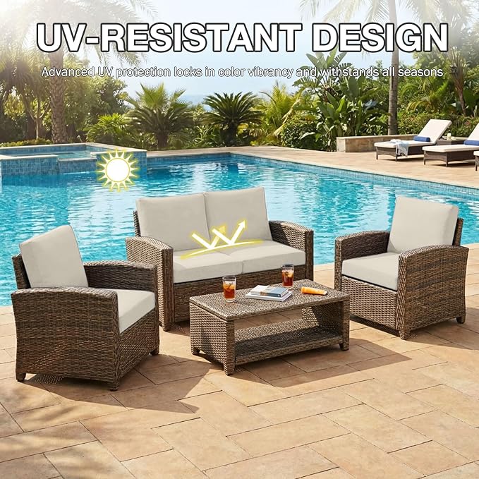 hyha 14Pcs Patio Cushion Covers, Stretch Outdoor Couch Cushion Covers - Image 6