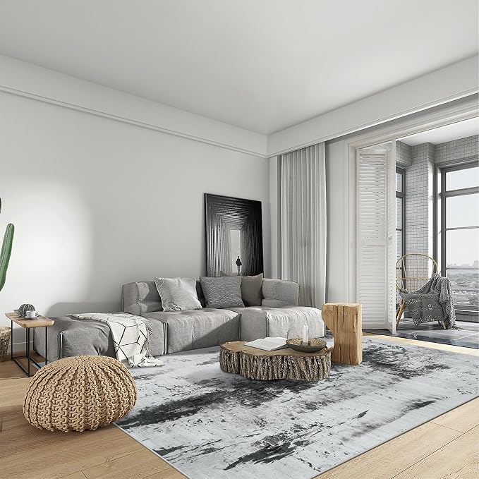 4x6 Area Rugs Washable Rug: Modern Abstract Living Room Rug Soft Anti-Skid Thin - Image 3