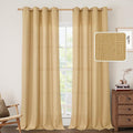 LAMIT Linen Curtains 95 Inch for Living Room, Grommet Thick Linen Textured by LAMIT