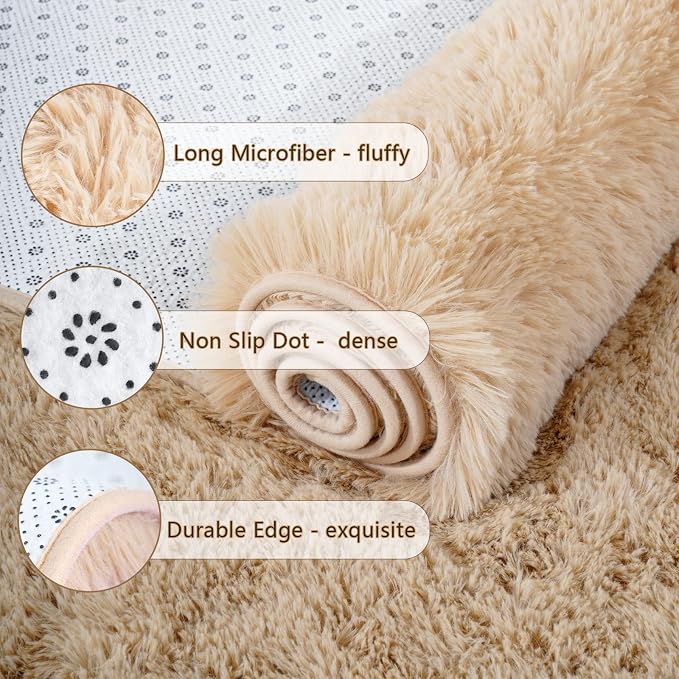 Chicrug Soft Runner Rugs for Bedroom Living Room Plush Fluffy Rug 2x7 Feet - Image 6