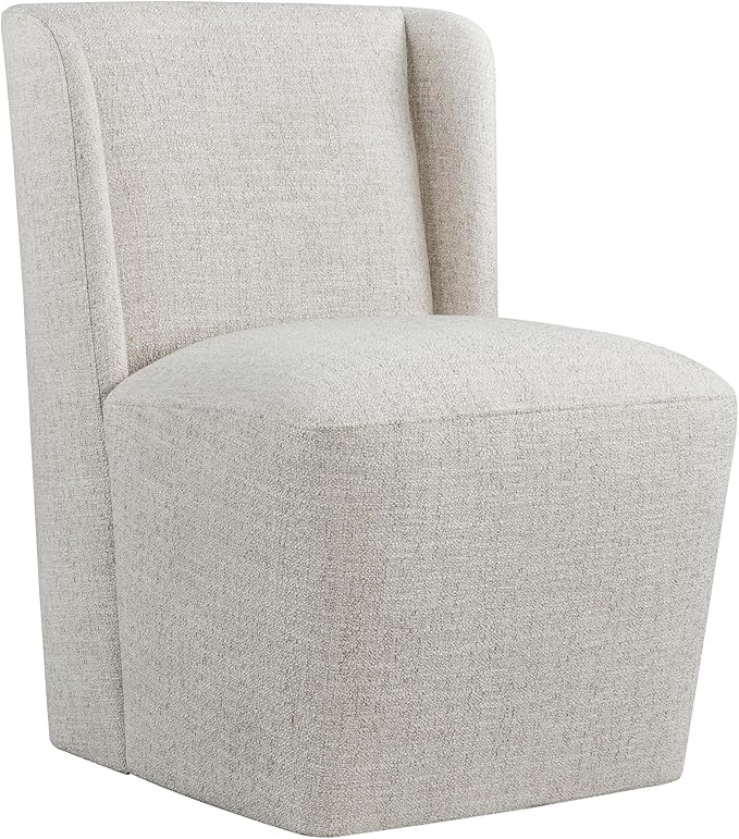 Dining Chairs with Casters No Assembly Upholstered Wingback Single Sofa Armless Deskchair for Bedroom Waiting Room Kitchen Diningroom