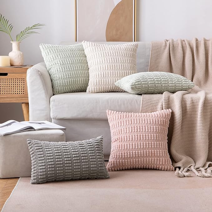 MIULEE Pack of 2 Corduroy Decorative Throw Pillow Covers 18x18 Inch Soft Boho - Image 3