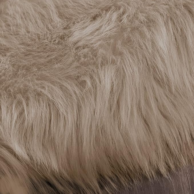 Latepis Runner Faux Fur Rug Camel Beige 2x6 Rugs Fluffy Furry Washable - Image 8