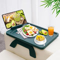 SINWANT Couch Arm Table Tray, Bamboo Sofa Arm Clip on Table, Foldable Couch Armrest Tray with 360° Phone Holder,Portable Sofa Tables for Remote Snack