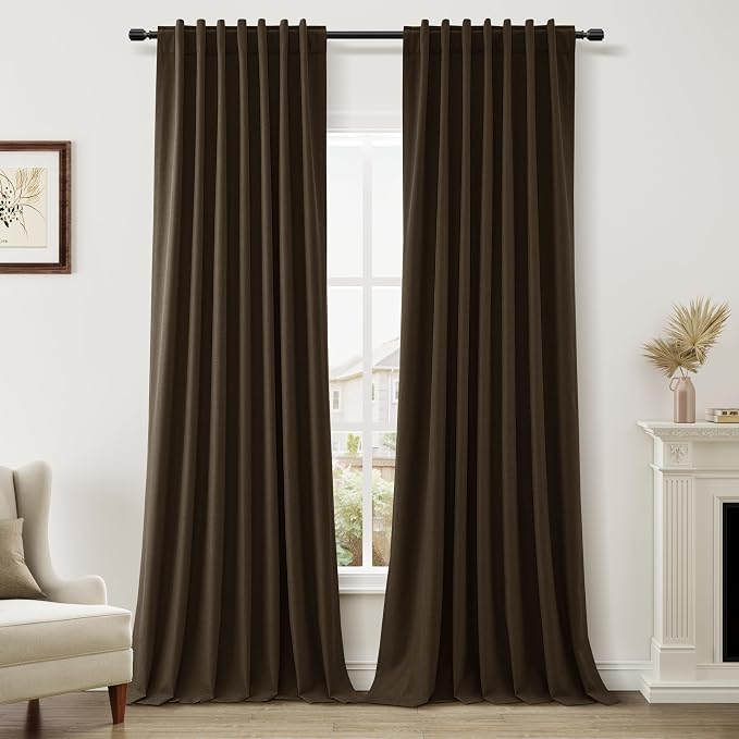 Guken 100% Blackout Curtains 108 Inch Length 2 Panels Set by Guken