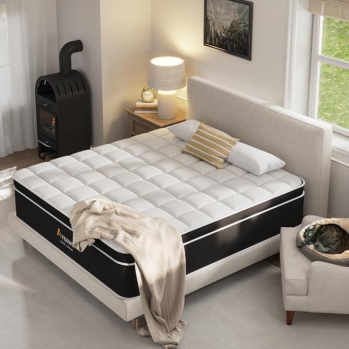 Firm Queen Mattress, 12 Inch Gel Memory Foam Hybrid Mattress Queen Size with Pocket Springs, Pressure Relief & Motion Isolation, Upgraded Support Bed in a Box, 365-Night Trial, CertiPUR-US