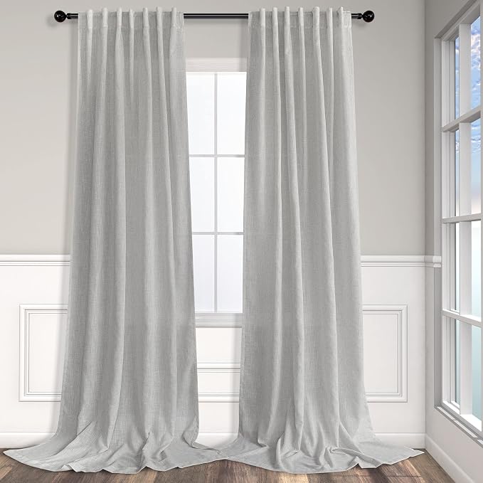 Light Grey Curtains 96 Inches Long by Pitalk