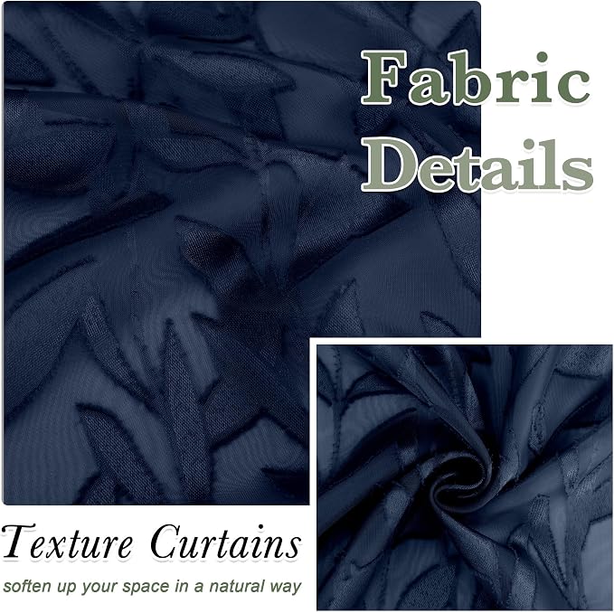Lecloud Leia Navy Blue Sheer Valances - Image 4