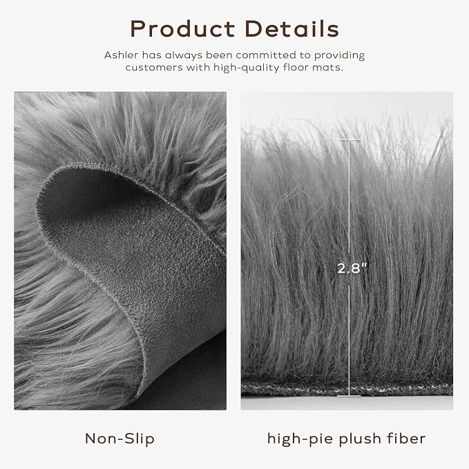 Ashler Faux Fur Rug - Image 4