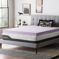 Lucid 4 Inch Lavender Infused Memory Foam Mattress Topper - Ventilated Design – Pressure Relieving Bed Topper - Mattress Pad – CertiPur Certified - King Size