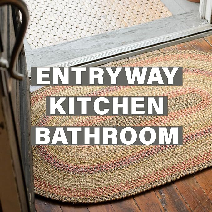 Kingston Jute Braided Rug Runners 22x72 – A Multicolor Braided Runner Rug to Use in Kitchen & Entryway