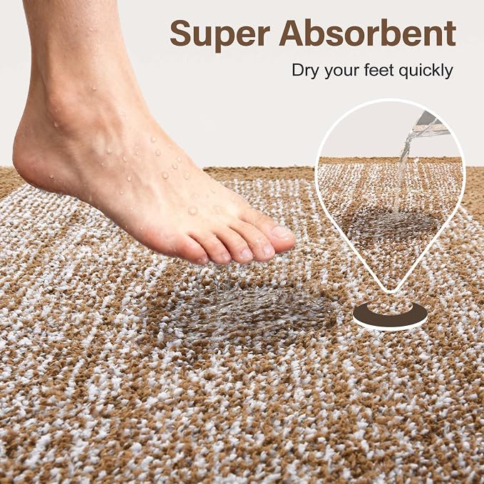 48x32 Large Bathroom Rugs Washable Non Slip, Coffee Bath Mat - Image 7