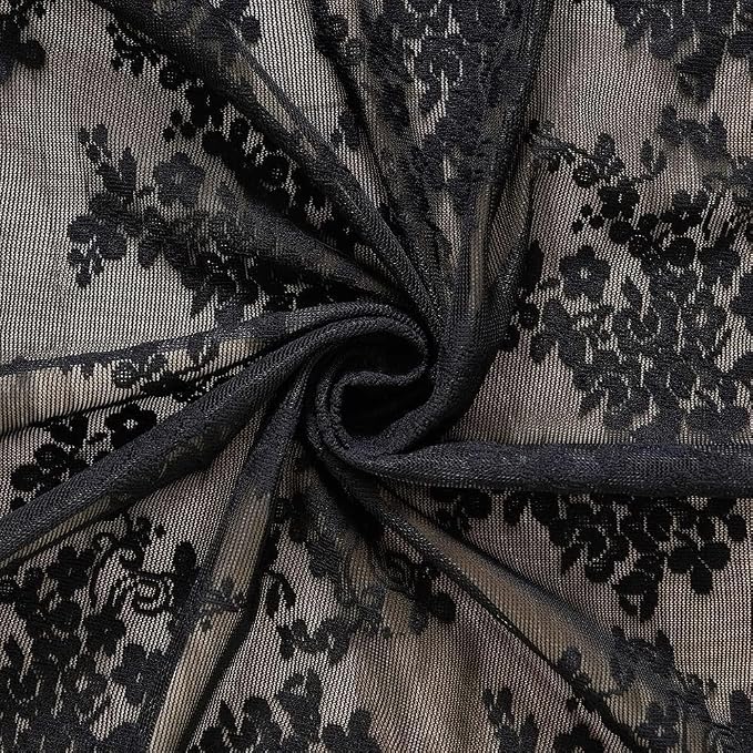YJ YANJUN Vintage Lace Curtains 36 Inches Length-Gothic Cafe Curtains Short - Image 3