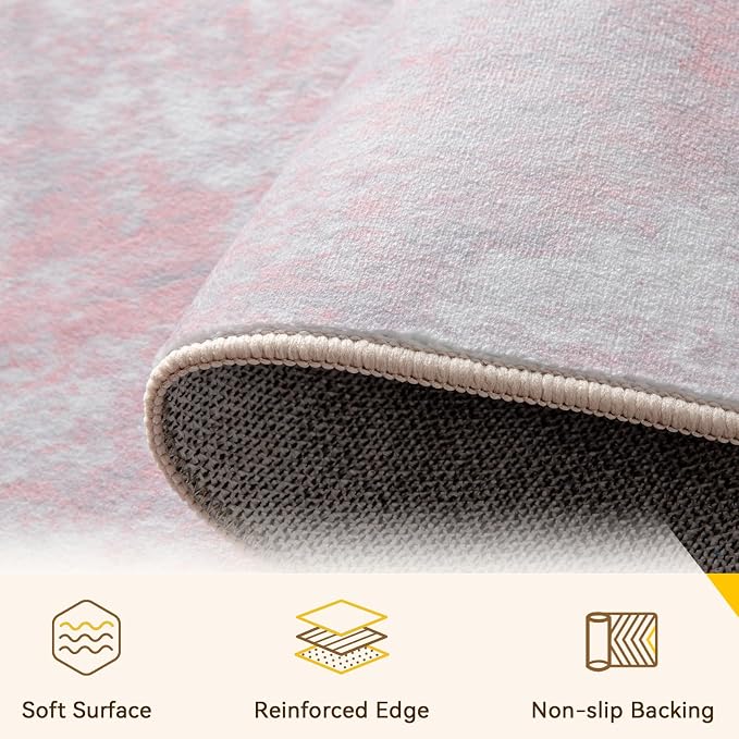 Washable Area Rugs 4ft Non-Slip Modern Abstract Soft - Image 4