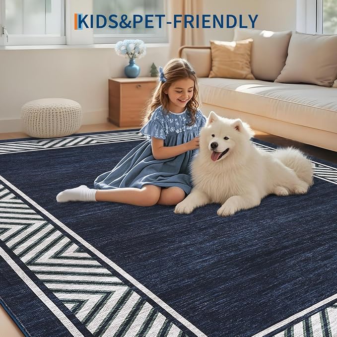 GarveeHome Bordered Bedroom Rugs 5x7 Ultra-Soft Indoor Carpet, Non-Slip Modern - Image 7