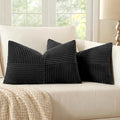 MIULEE Black Decorative Lumbar Throw Pillow Covers 12x20 Inch by MIULEE