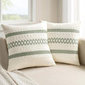 MIULEE Set of 2 Sage Green Boho Decorative Pillow Covers 24x24 Inch Farmhouse by MIULEE