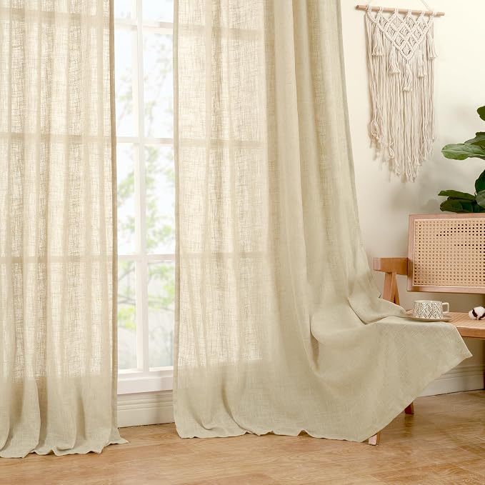 LAMIT 95 Inch Long Linen Curtains - Image 9