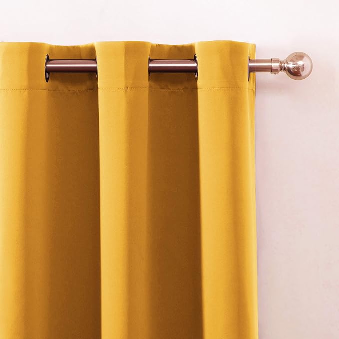 LEMOMO Yellow Thermal Blackout Curtains/52 x 63 Inch/Set of 2 Panels Room - Image 7