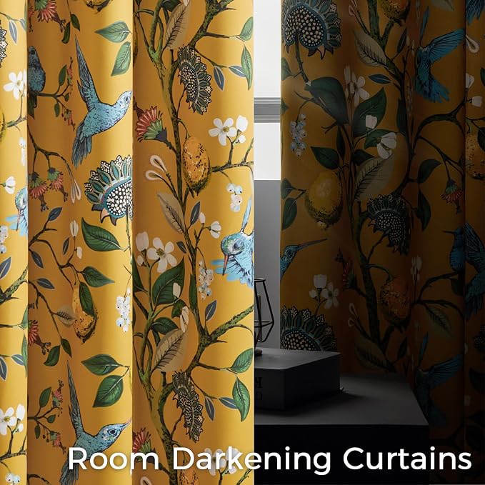Extra Long 120 Inches Curtains for Large Window Luxury Mustard Yellow Floor To - Image 4