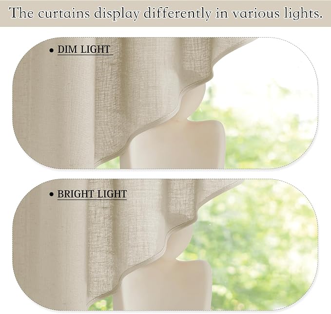 RYB HOME Curtain Tier and Swag Set, Privacy Sheer Curtains Window Treatment - Image 6