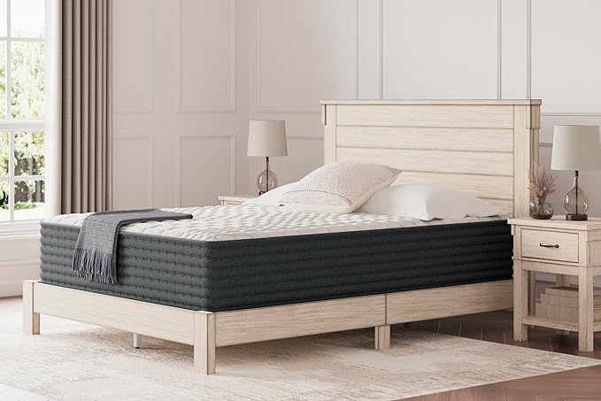 Signature Design by Ashley Hybrid 1300 13 Inch Plush Gel Memory Foam Mattress with Edge Support for Pressure Relief, Queen, Fiberglass Free, Mattress in A Box