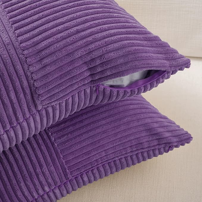 Fancy Homi 2 Packs Purple Lumbar Decorative Throw Pillow Covers 16x26 Inch - Image 4
