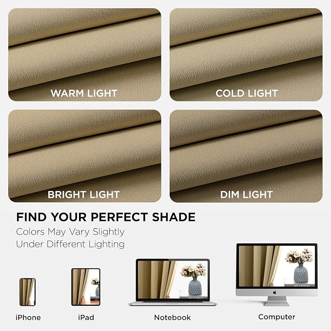 Joydeco Blackout Curtains 90 Inch Length 2 Panels Set, Thermal Insulated Long - Image 8