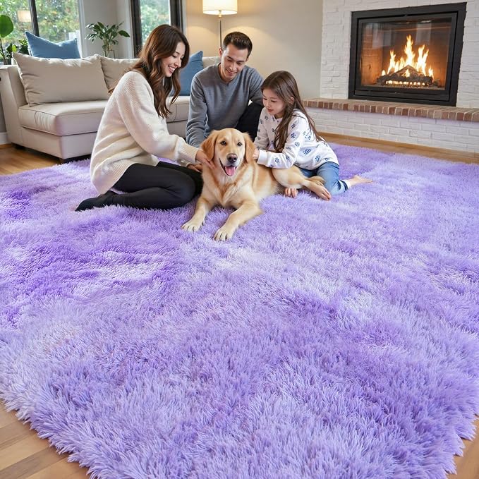 Area Rugs 9x12 Living Room, Large Area Rug Shag Shaggy Carpet Soft Plush Furry - Image 2