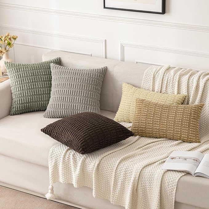 MIULEE Pack of 2 Corduroy Decorative Throw Pillow Covers 18x18 Inch Soft Boho - Image 2