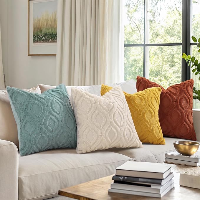 decorUhome Summer Throw Pillow Covers 12x20 Inch Set of 2, Soft Plush Faux Wool - Image 3